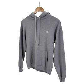 Céline Cashmere T-Shirt mit Kapuze und Triomphe-Logo Grau Braun