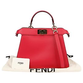 Fendi Peekaboo Iseeu Small Tote Shoulder Bag Pink Pink