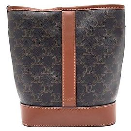 Céline Bolsa Bucket Triomphe Small Marrom