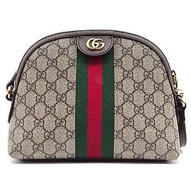 Gucci Bolsa Tiracolo Ophidia GG Supreme Marrom