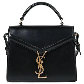 Saint Laurent Bolsa de Ombro Cassandra com Alça de Mão Preta Preto