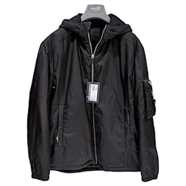 Prada Triangle Logo Nylon Bomber Jacket Black Black