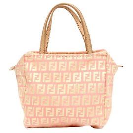 Fendi Pink Zucchino Tote Bag Pink