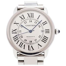 Orologio da uomo Cartier Ronde Solo XL quadrante argento Altro