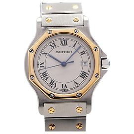 Relógio Cartier Santos Octagon LM Mostrador Marfim Outro