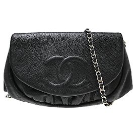 Cartera Half Moon Wallet on Chain Caviar Chanel Negro