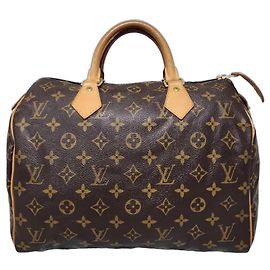 LOUIS VUITTON Monogram Speedy 30 Brown/Beige Marrom Bege