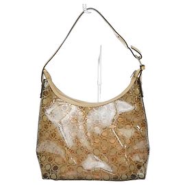 Salvatore Ferragamo Gancini PVC Leather Marrone