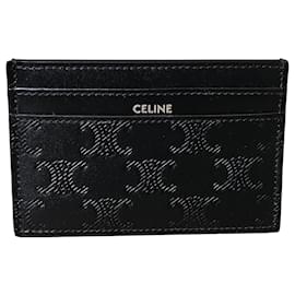 Céline Kartenetui aus geprägtem Kalbsleder TRIOMPHE Schwarz
