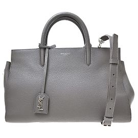 Saint Laurent Rive Gauche Cabas Leather Small Marron