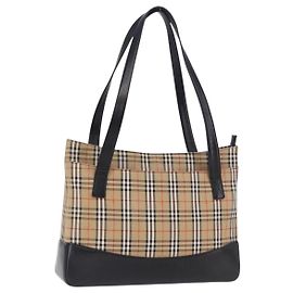 Bolsa Tote Nova Check em Lona Bege Auth 196697 da BURBERRY Bege