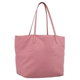 LOEWE Tote Bag Leather Pink Silver Auth 198452 Silvery Pink