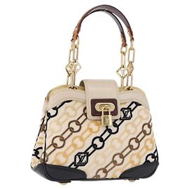 LOUIS VUITTON Monogram Charm Mini Linda Hand Bag Ivory LV Auth 196930M Roh