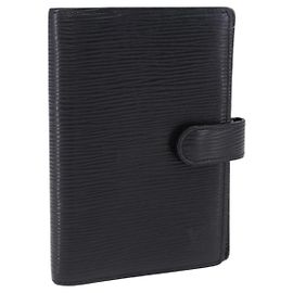 LOUIS VUITTON Epi Agenda PM Day Planner Cover Black R20092 LV Auth 197148 Black