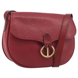 Borsa a tracolla Christian Dior in pelle rossa e oro Auth 196385 Rosso D'oro