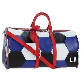 LOUIS VUITTON Epi FIFA Collaboration Keepall Bandouliere 50 Blue Auth 195540SM Bleu