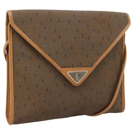 Céline Borsa a tracolla CELINE Canvas Brown Beige Auth 198630 Marrone Beige