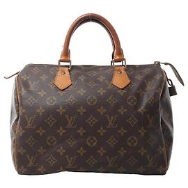 Bolsa de mão Louis Vuitton Speedy 30 Monogram Canvas em marrom M41526 Marrom