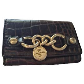 Lancel grained leather wallet brown Brown