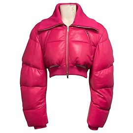 Jacquemus Pink La Montagne La Doudoune Pralù Leather Puffer Jacket Pink