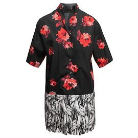 Black & Multicolor Prada Printed Button-Up Dress Size IT 42 Black