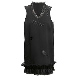 Robe sans manches à volants noire Christopher Kane Taille US 10 Noir