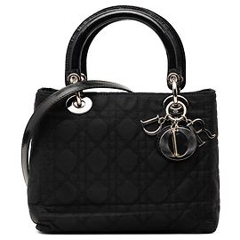 Borsa Lady Dior Medium in nylon Cannage nero Nero