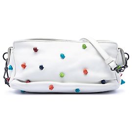 Bolsa Tiracolo Bottega Veneta em couro de bezerro granulado branca com fecho toggle Branco