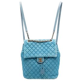 Blue Chanel Large Denim Urban Spirit Backpack Blue