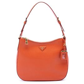 Bolsa de Ombro Prada Saffiano Lux Laranja Laranja