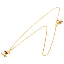 Collana con pendente CC Chanel placcata oro D'oro
