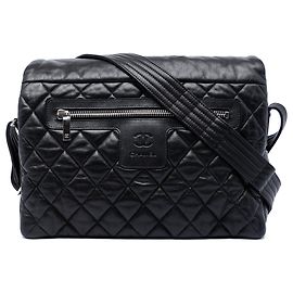 Borsa Messenger Chanel Large Quilted Caviar Coco Cocoon Nera Nero