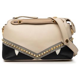Bolsa Beige Fendi Medium Studded Leather Monster Eyes By The Way Bege