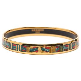 Red Hermès Narrow Cloisonne Enamel Bangle 62 Costume Bracelet Red
