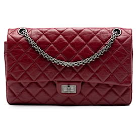 Chanel Reissue 2.55 Double Flap 226 Schultertasche aus rotem gestepptem Kalbsleder Rot