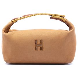 Funda Hermès Small Toile Bride A Brac Marrón Castaño