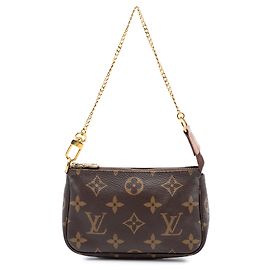 Brown Louis Vuitton Monogram Mini Pochette Accessoires Handbag Brown