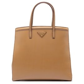 Sac à main Prada Saffiano Vernice Parabole Marron Marron