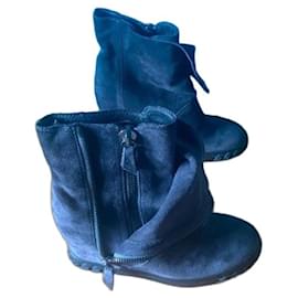 Botins de camurça cinza marinho Casadei Cinza