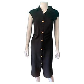 Zara Robe noire à boutons dorés Noir