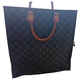 Louis Vuitton Monogram Sac Shopping Tote Bag Marron Monogramme