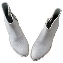 Zadig & Voltaire white leather ankle boots White