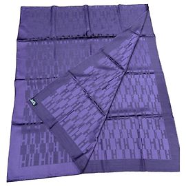 Sciarpa Hermès in seta e lana Porpora