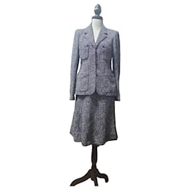 Chanel Tweed Suit Pink Grey Dark grey