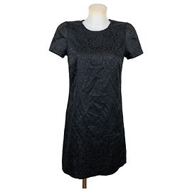 Pinko Short black dress with jacquard pattern Black