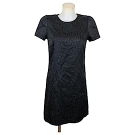 Pinko Vestido corto negro con estampado jacquard Negro