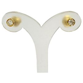 Tiffany & Co. 18K Yellow Gold By the Yard Diamond Stud Earrings Golden