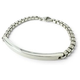 Tiffany & Co Pulseira de elos Venetian Link ID com pingente Tiffany Prata