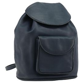 Christian Dior Backpack Leather Gold Blue Other