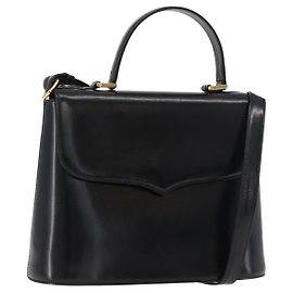 SAINT LAURENT Sac à main en cuir 2way Noir Or Autre